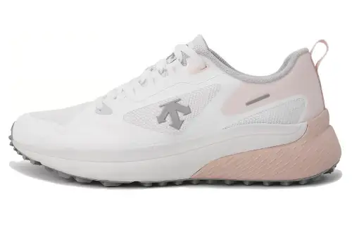 DESCENTE Cushioning Slip Resistant Cushioning Slip Resistant Low top Casual Running Shoes Unisex Pink White