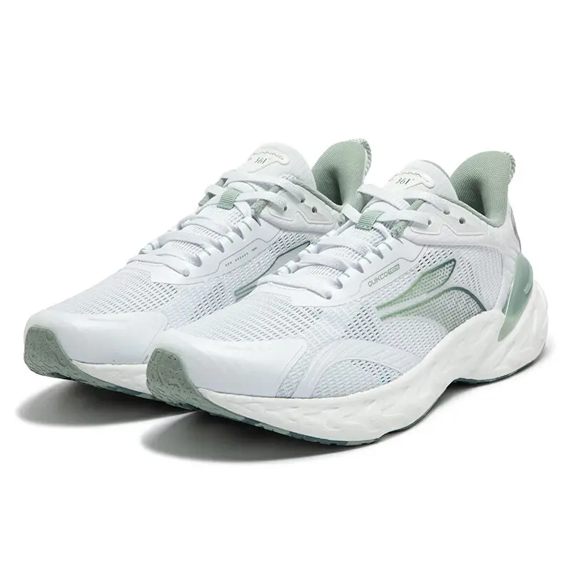 361° Popping Foam Cushioning Breathable Low top Training Running Shoes Men’s White Green