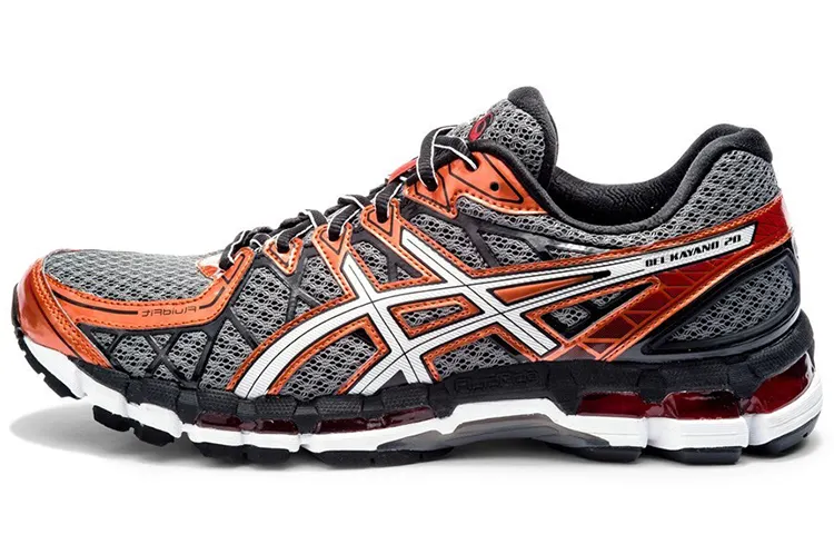 Asics Gel Kayano20 Abrasion Resistant Breathable Low top Running Shoes Men's Gray Orange