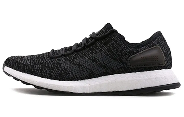 Adidas Pure Boost 2017 Slip Resistant Lightweight Non slip Lightweight Low top Casual Running Shoes Unisex Black White