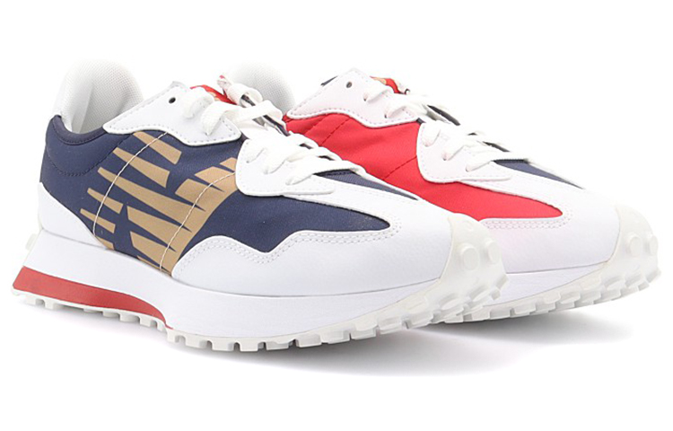 Кроссовки New Balance 327 (белые / красные / синие) — Белый / красный / синий — фото 3