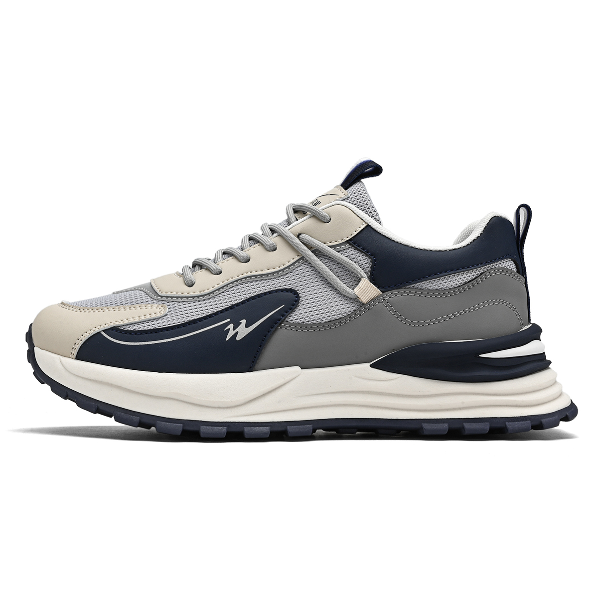 Binary Cushioning Slip Resistant Lightweight Height Increasing Low top Running Shoes Men’s Gray Blue