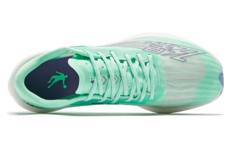 QIAODAN Feiying PB2.0 Cushioning Slip Resistant Breathable Low top Running Shoes Men's Green Purple