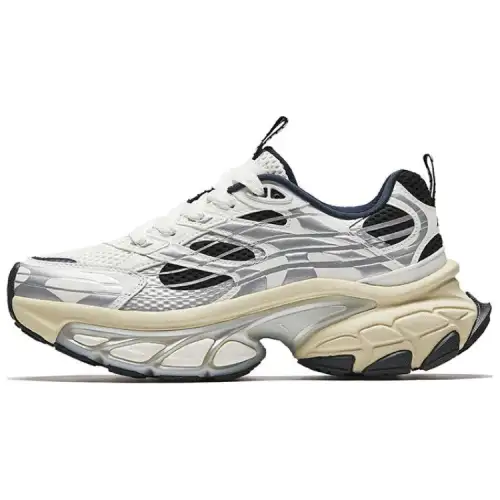 Anta Cushioning Slip Resistant Thermal Low top Chunky Sneakers Women's White Silver Black