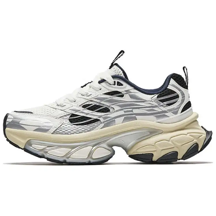 Anta Cushioning Slip Resistant Thermal Low top Chunky Sneakers Women's White Silver Black