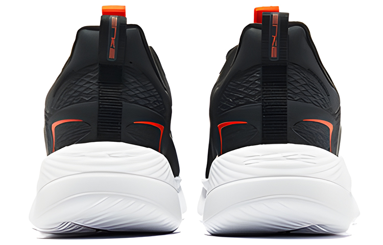 Erke Textile, Synthetic Leather Abrasion Resistant Breathable Rebound Low top Running Shoes Men’s Black Red