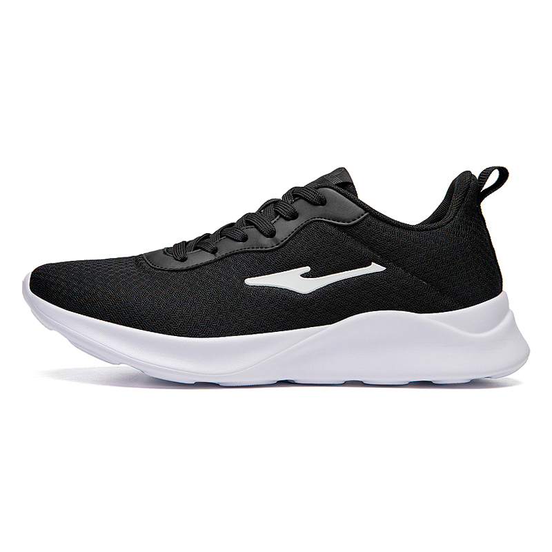 Erke Cushioning Slip Resistant Breathable Low top Casual Running Shoes Men’s Black White