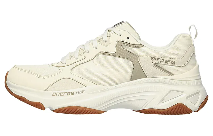 Skechers Energy Racer Textile, Synthetic Leather Classic And Versatile Low top Chunky Sneakers Men's Ecru