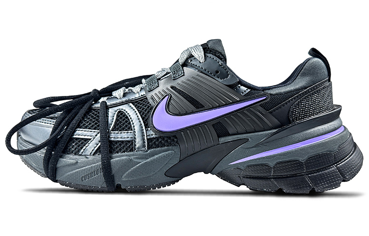 Nike V2K Run Low top Casual Running Shoes Unisex Black Purple