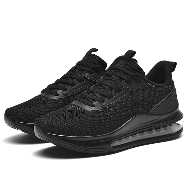 MEKY Cushioning Slip Resistant Abrasion Resistant Breathable Low top Running Shoes Men’s Black Gray