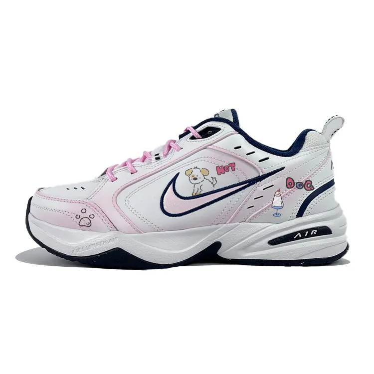 Nike Air Monarch 4 Slip Resistant, Abrasion Resistant, Height Increasing Low top Chunky Sneakers Unisex White