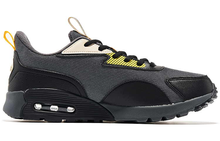 Erke Casual Low top Running Shoes Men’s Carbon Gray Sunlight Yellow Unbleached Original Color