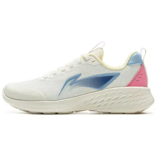 Li Ning Slip Resistant Coverage Support Low top Casual Running Shoes Women's Ivory Pink
