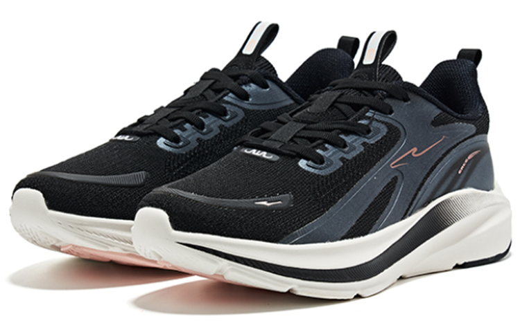 Erke Soft Sole Cushioning Slip Resistant Abrasion Resistant Lightweight Low top Running Shoes Women’s Black Pink