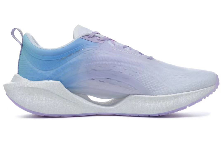 Li Ning Super Light 19 Fabric Cushioning Slip Resistant Abrasion Resistant Low top Running Shoes Women’s Purple Blue