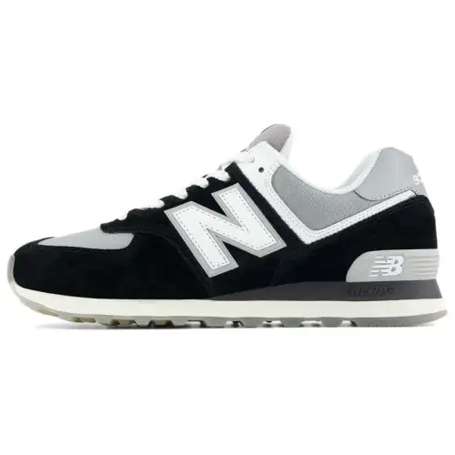 New Balance NB 574 Abrasion Resistant Low top Synthetic Sole, Rubber Running Shoes Men's Black