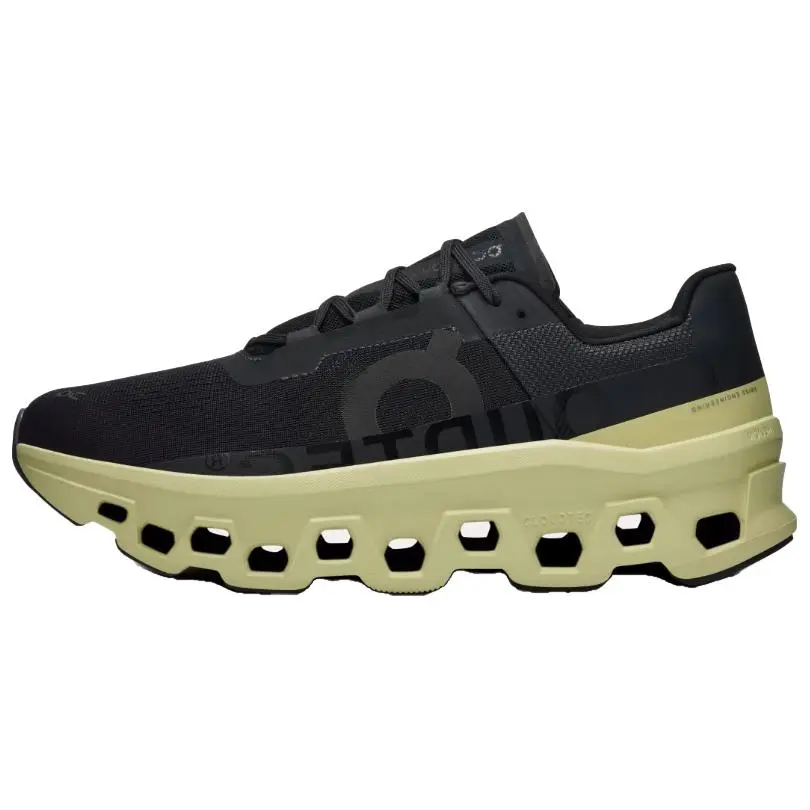 On CloudmOnster Running Shoes Men Low-top Black