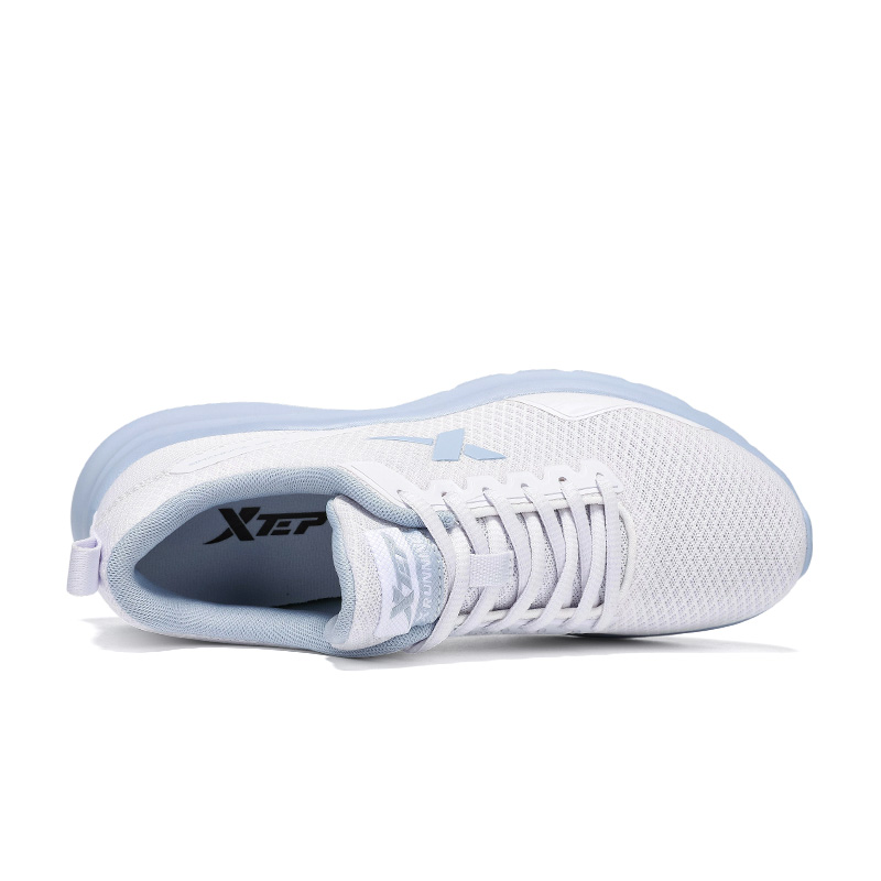 XTEP Cushioning, Wear Resistant Low top Casual Running Shoes Women’s New White Dusk Dusty Blue