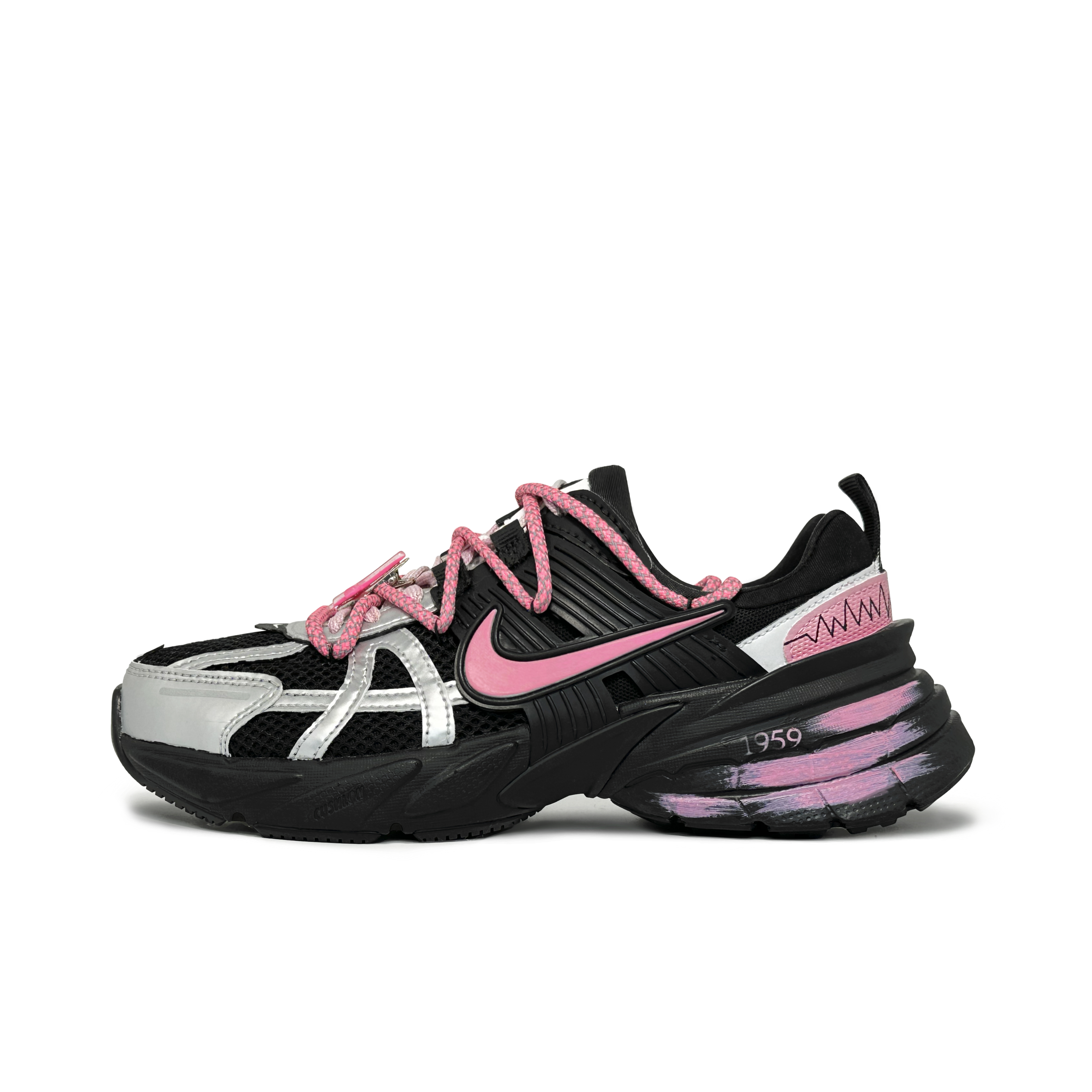 Nike V2K Run Low top Running Shoes Women's Black Pink