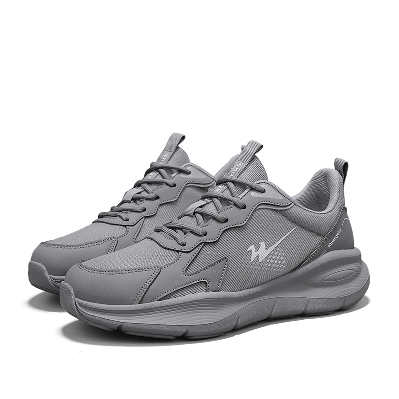 Binary Cushioning Rebound Lightweight Breathable Slip Resistant Low top Running Shoes Men’s Gray