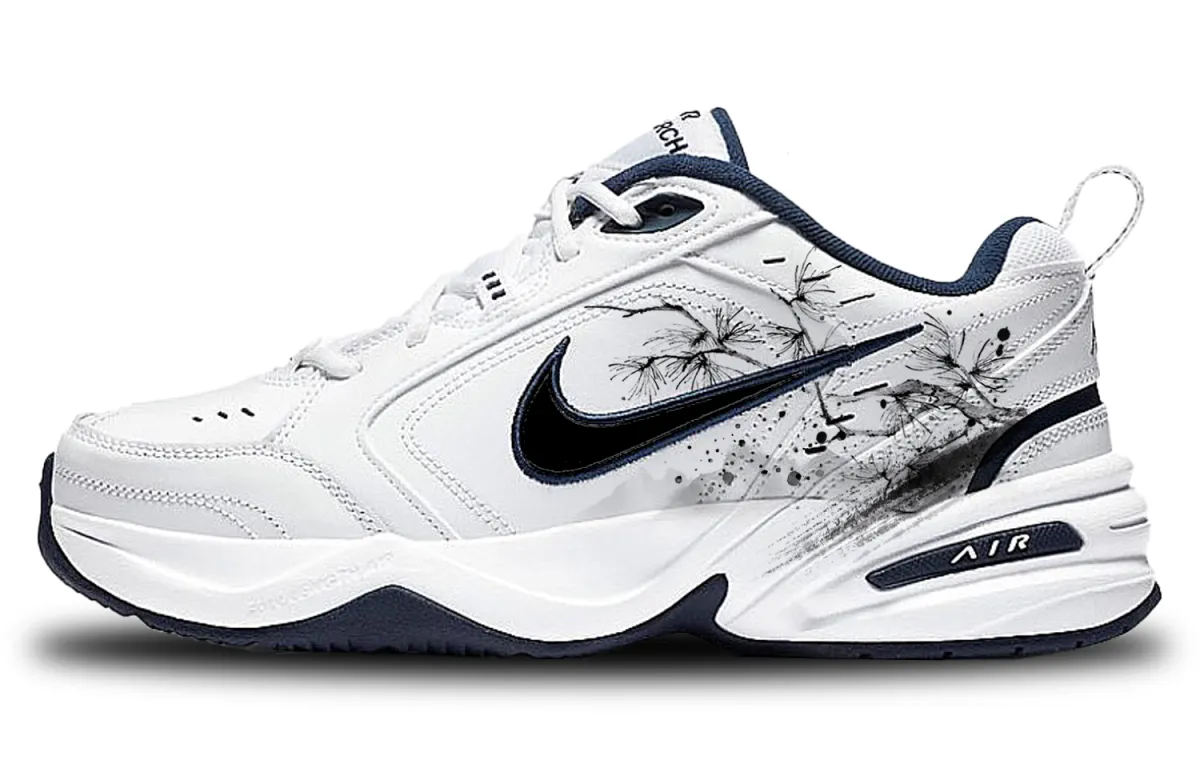 Nike Air Monarch 4 Relaxation Low top Chunky Sneakers Unisex Black White