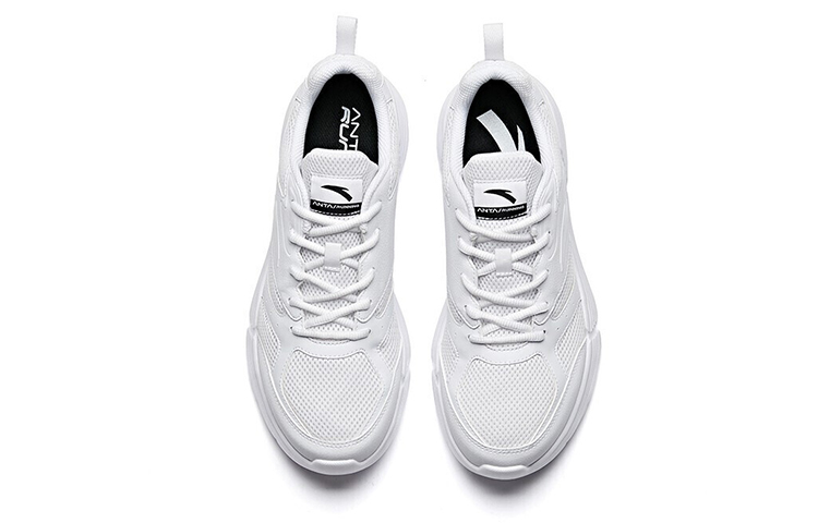 Anta Breathable Lightweight Rebound Cushioning Slip-Resistant Abrasion-Resistant Low-Top Running Shoes Men’s White