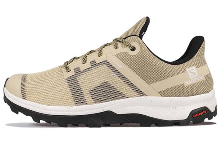 SALOMON OUTLINE Comfortable Fabric Abrasion Resistant Low top Running Shoes Men's Beige Black