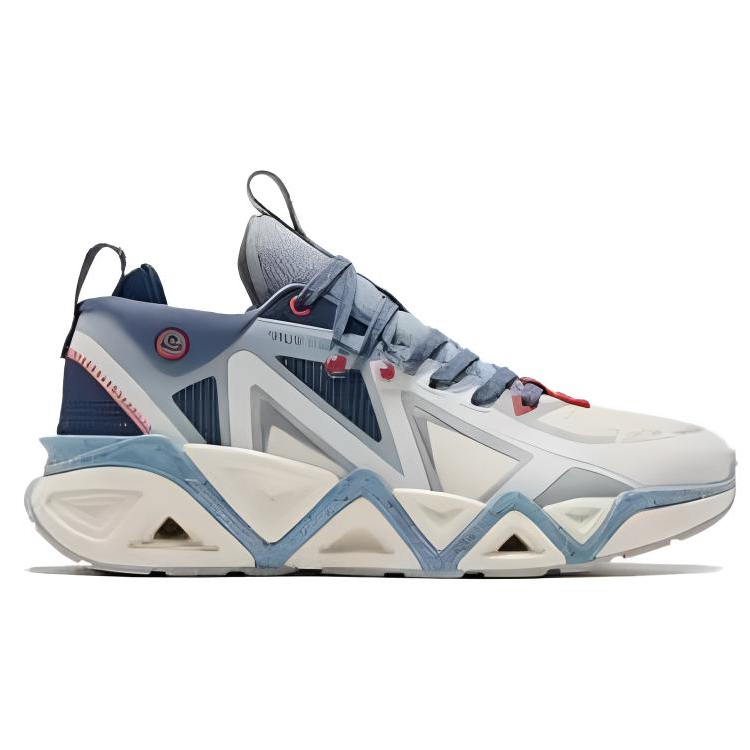 QIAODAN Slip Resistant Abrasion Resistant Low top Running Shoes Men’s Cyan White