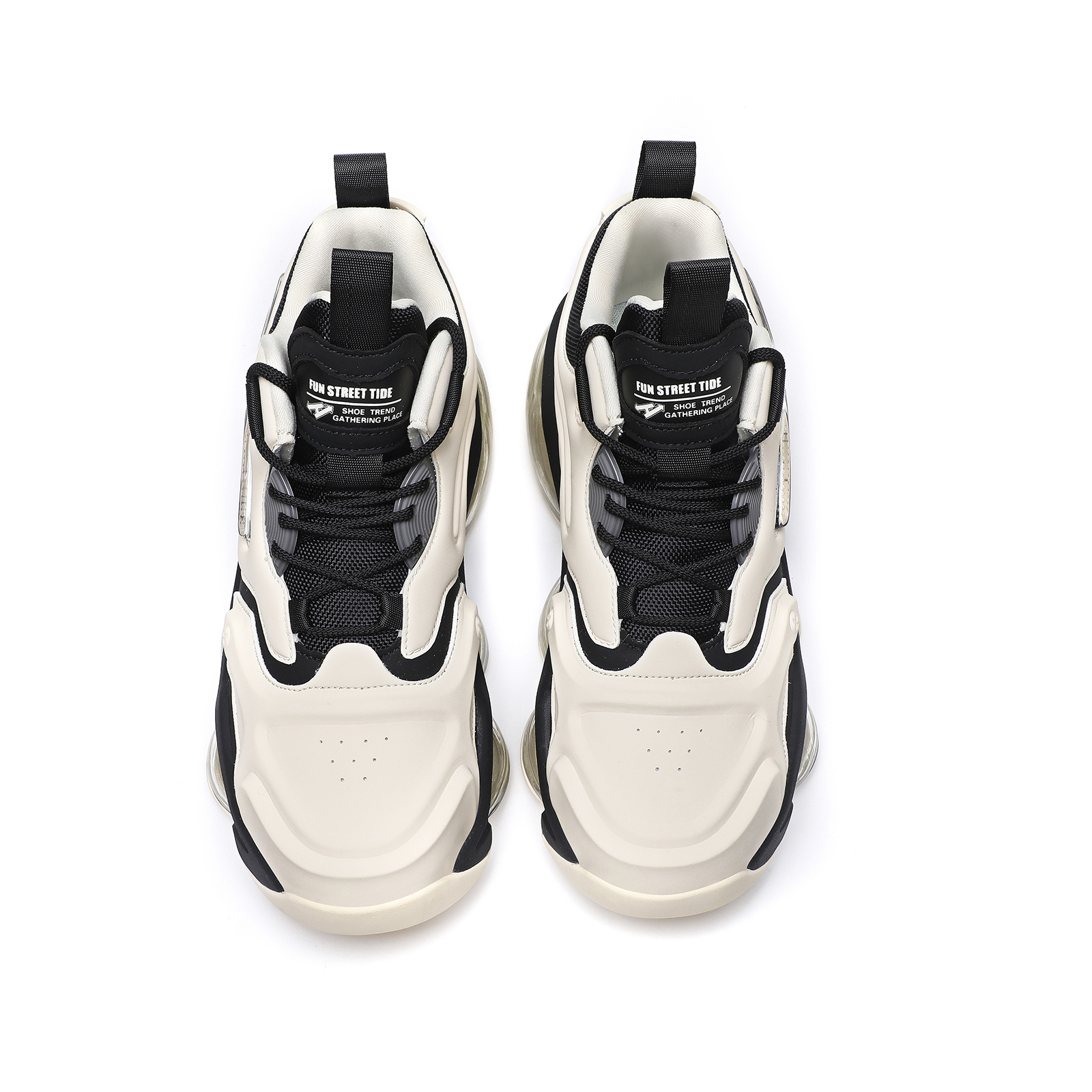N·HOT Synthetic Leather Slip Resistant Height Increasing Mid top Air Cushion Running Shoes Men’s