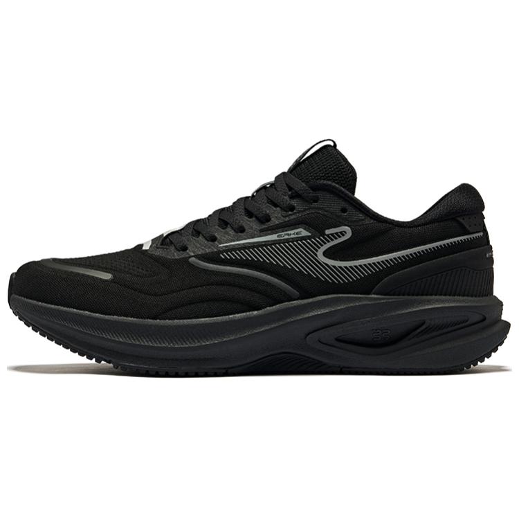 Erke Cushioning Slip Resistant Abrasion Resistant Lightweight Low top Running Shoes Men’s Jet Black