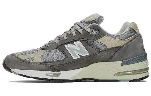 New Balance NB 991 V1 retro comfortable and versatile fabric leather shock-absorbing and wear-resistant low-top running shoes men's gray
