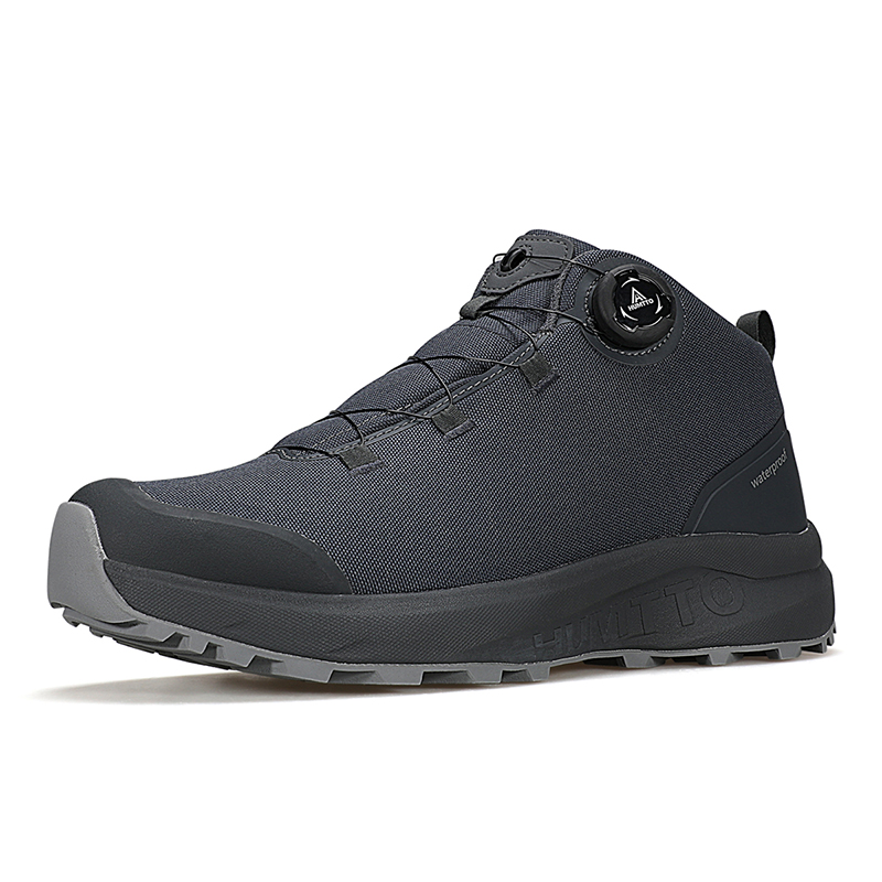 HUMTTO Cushioning Slip Resistant Abrasion Resistant Mid top Outdoor Shoes Men’s Dark Gray