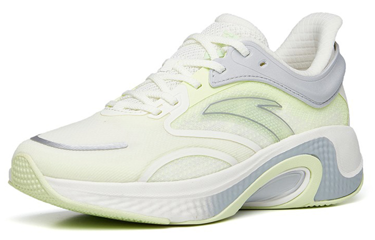 Anta Cushioning Slip Resistant Abrasion Resistant Breathable Lightweight Low top Running Shoes Women’s White Green Gray