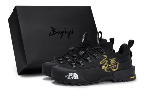 THE NORTH FACE GLENCLYFFE Slip Resistant Abrasion Resistant Low top Running Shoes Men's Black Yellow