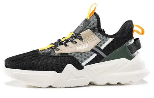 PEAK State Extremely Large Triangle 1.0 Comfortable Low top Running Shoes Men's Black Green