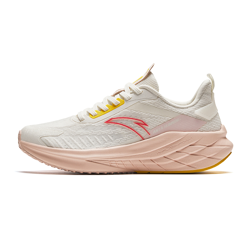 Anta Cushioning Slip Resistant Abrasion Resistant Low top Running Shoes Women’s White Pink