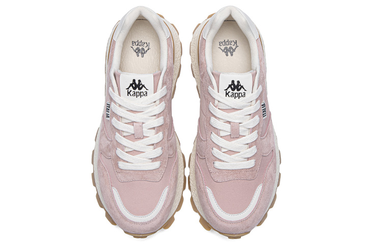 Kappa Textile, Synthetic Leather Slip Resistant Abrasion Resistant Low top Running Shoes Women’s Milk Tea Powders