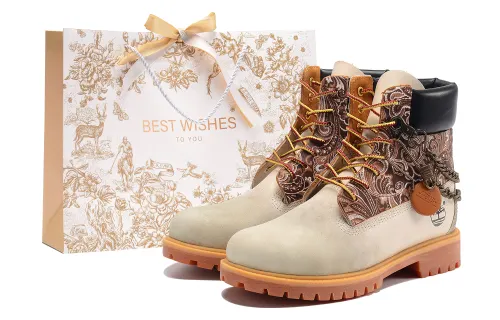 Timberland PREMIUM Warm Wear-Resistant Slip-Resistant Short Outdoor Boots Men's Beige Brown