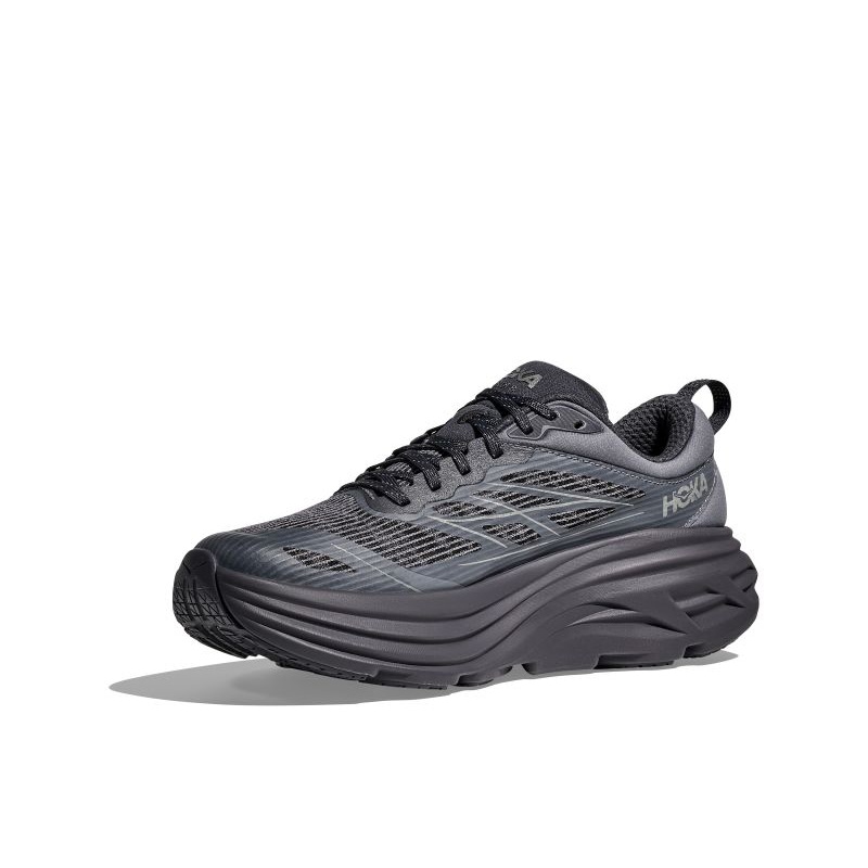 HOKA ONE ONE Bondi 8 Fabric Low top Casual Trail Running Shoes Unisex Charcoal Gray