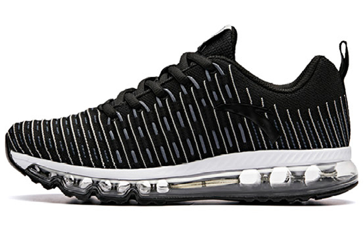 Anta Full Length Air Cushion Abrasion Resistant Slip Resistant Cushioning Low top Running Shoes Women’s Black Gray