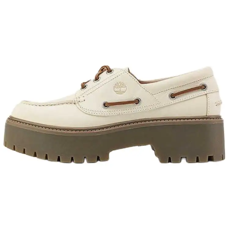 Timberland Stone Street Soft And Comfortable Boat Shoes Women's White