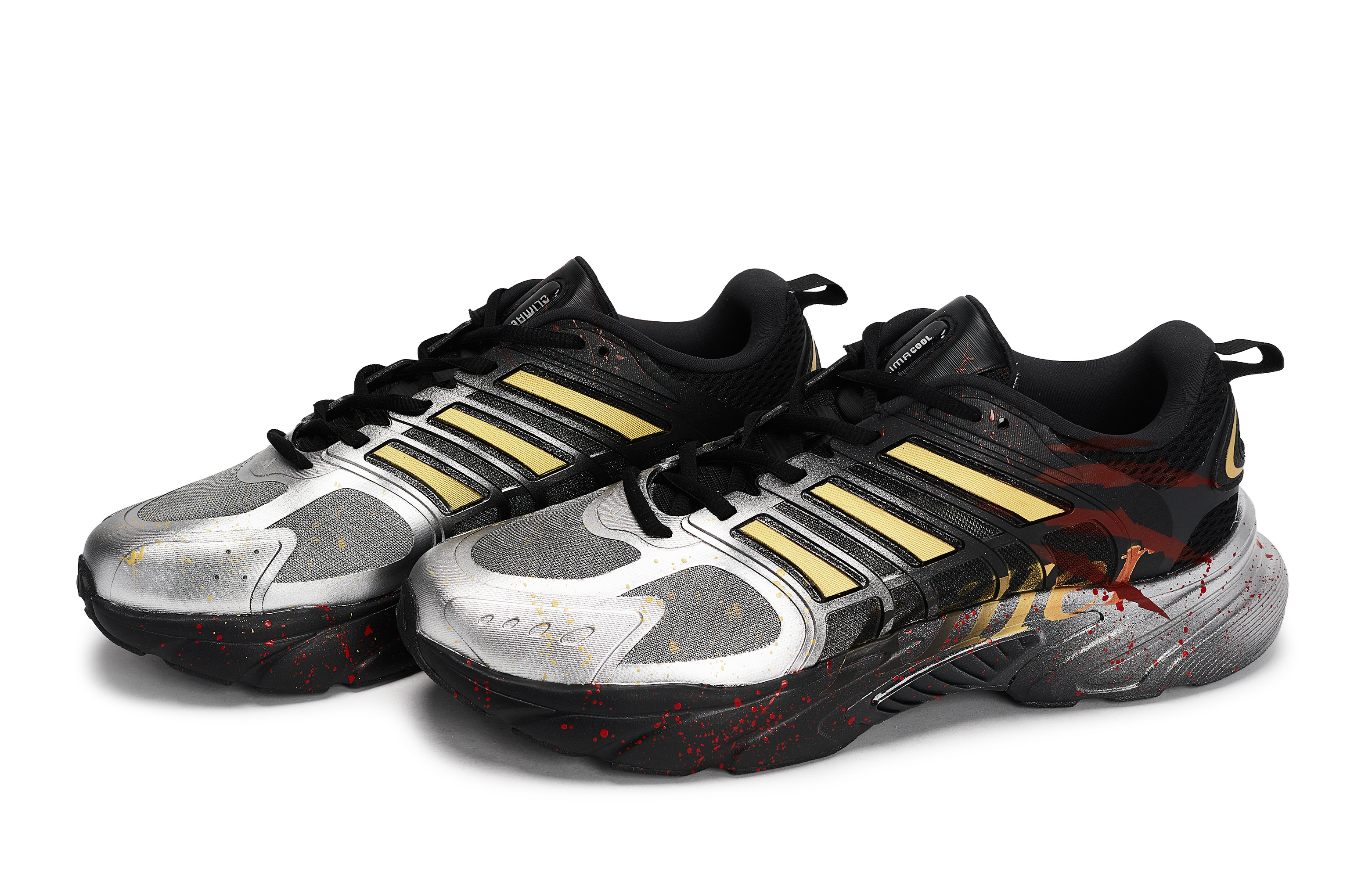 Adidas Climacool Ventania Abrasion Resistant Abrasion Resistant Low top Running Shoes Unisex Black Red Gold Silver