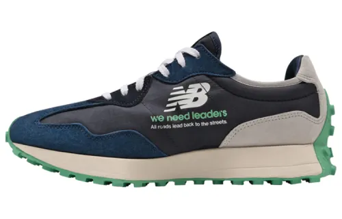 PSNY x New Balance NB 327 comfortable and versatile joints, suede fabric, synthetic leather, low-top casual running shoes, same style for men and women, black, blue and green
