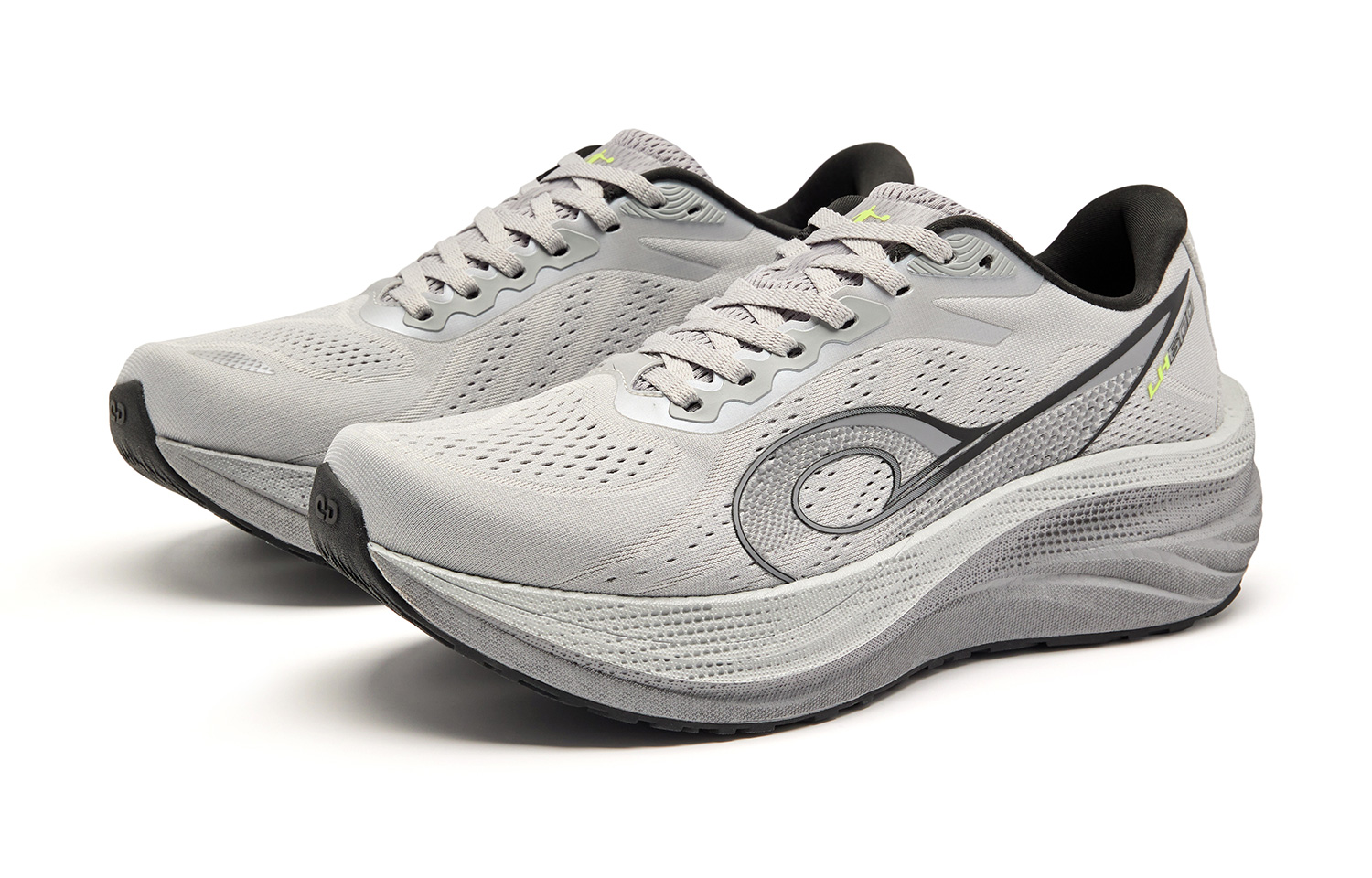 QIAODAN Steering 600 Running Shoes Men’s Low Top Snow Gray Black