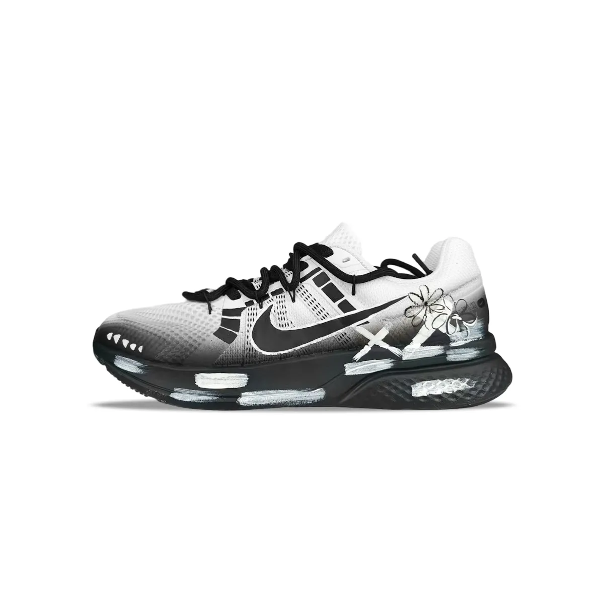 Nike Run Swift 2 Fabric Low top Running Shoes Men's Black White