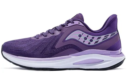 Saucony Jaeger Junior Comfortable Round Toe Mesh Non slip Lightweight Low top Running Shoes Women's Purple