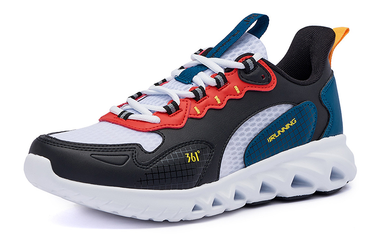 361° Mesh, Synthetic Leather Slip Resistant, Abrasion Resistant, Breathable Low top Running Shoes Men’s Obsidian Black