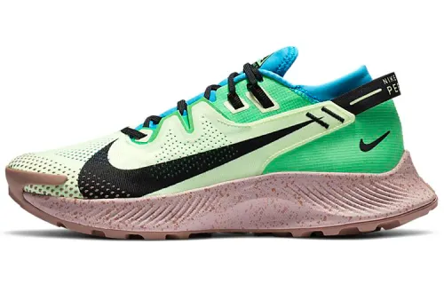 Nike Pegasus Trail 2 Lightweight, Comfortable, Shock-absorbing, Anti-slip, Low-top, Cross-country running shoes, Men's Blue and Green Gradient