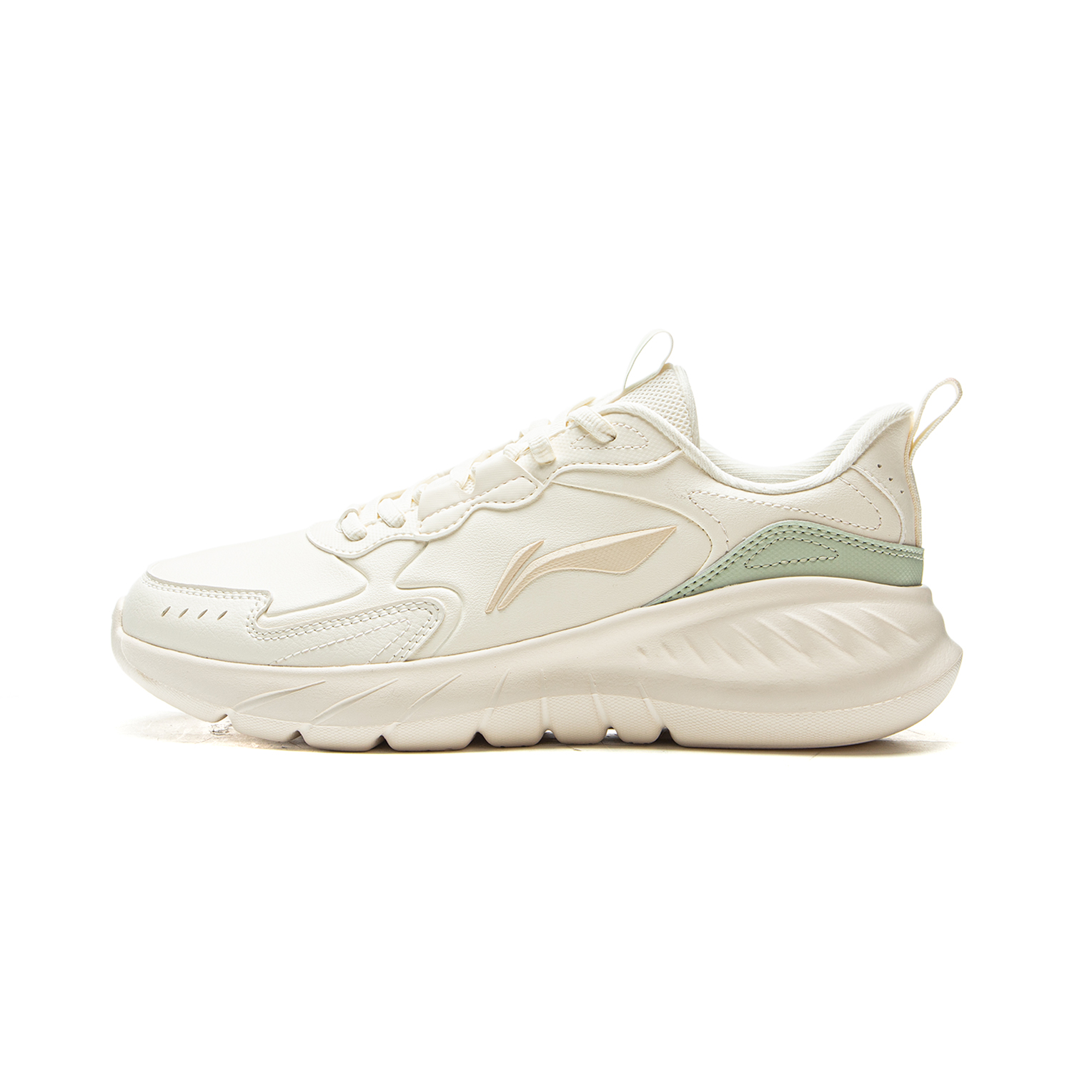 Li Ning Light Lanying Cushioning Abrasion Resistant Breathable Lightweight Low top Casual Running Shoes Women’s Ecru