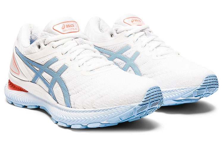 Женские кроссовки ASICS GEL-Nimbus 22 (бело-синие) — Белыйсиний — фото 3